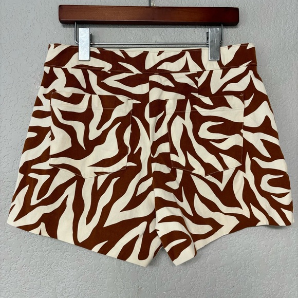 Spanx Twill Short‎ Brown White Zebra Print Size M - Picture 1 of 4